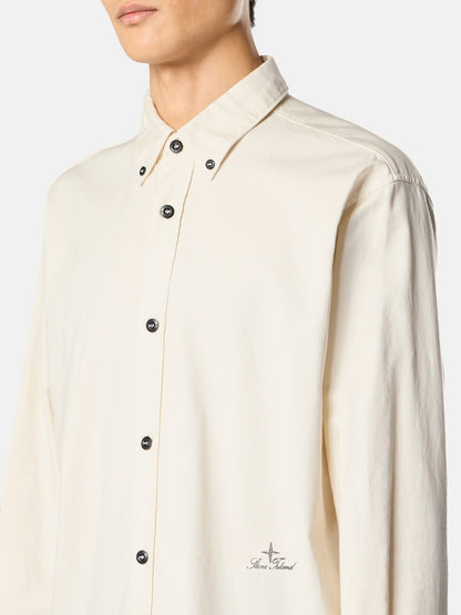 Stone Island Comfort-Fit Long-Sleeve Shirt with Logo Embroidery 1100004