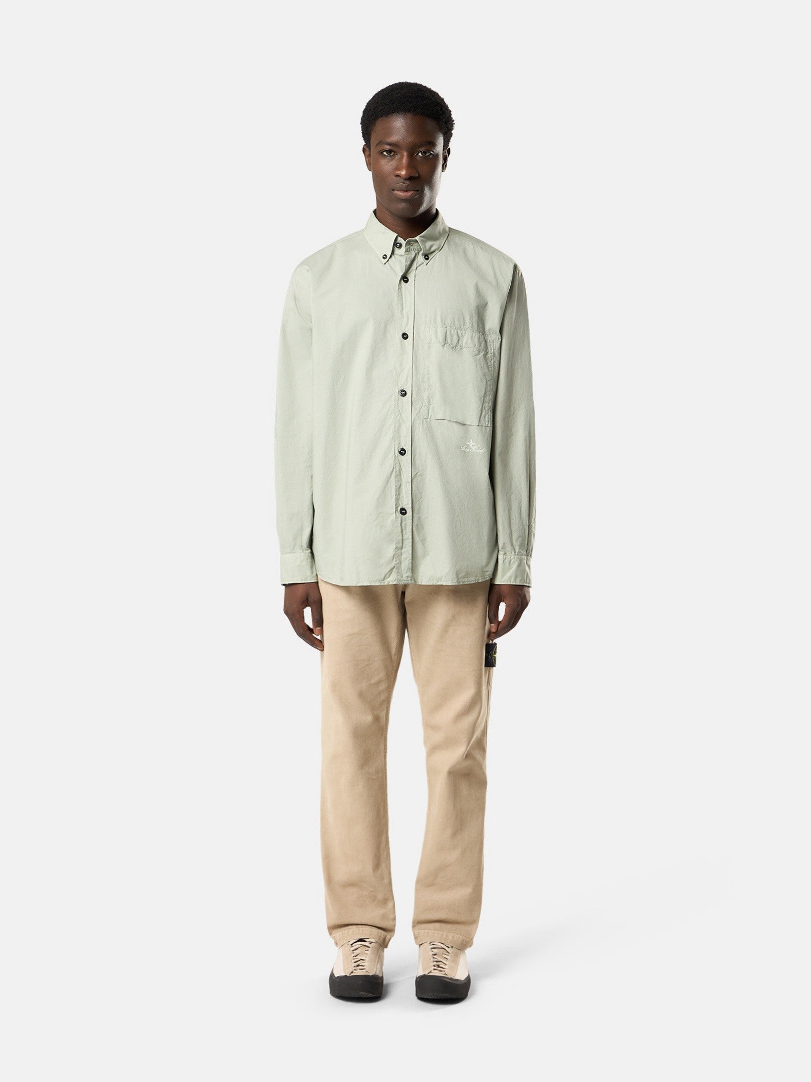 Stone Island Comfort-Fit Long-Sleeve Shirt with Chest Pocket 1100002