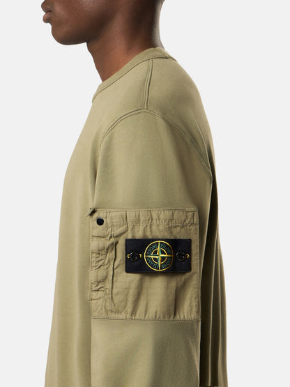 Stone Island Regular-Fit Crewneck Sweatshirt with Seasonal Pocket 6100019