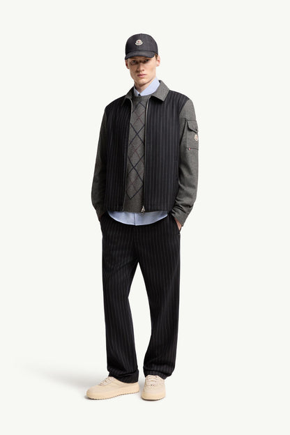 Moncler Tailored Pinstripe Pants Dark Blue Dark Blue