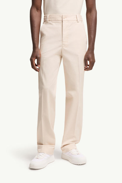 Moncler Tailored Cotton Pants White Ivory White Ivory