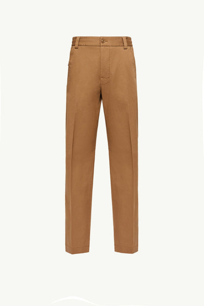 Moncler Tailored Cotton Pants Camel Beige Camel Beige