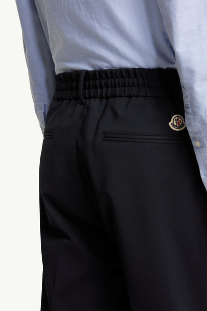 Moncler Tailored Cotton Blend Pants Dark Blue Dark Blue