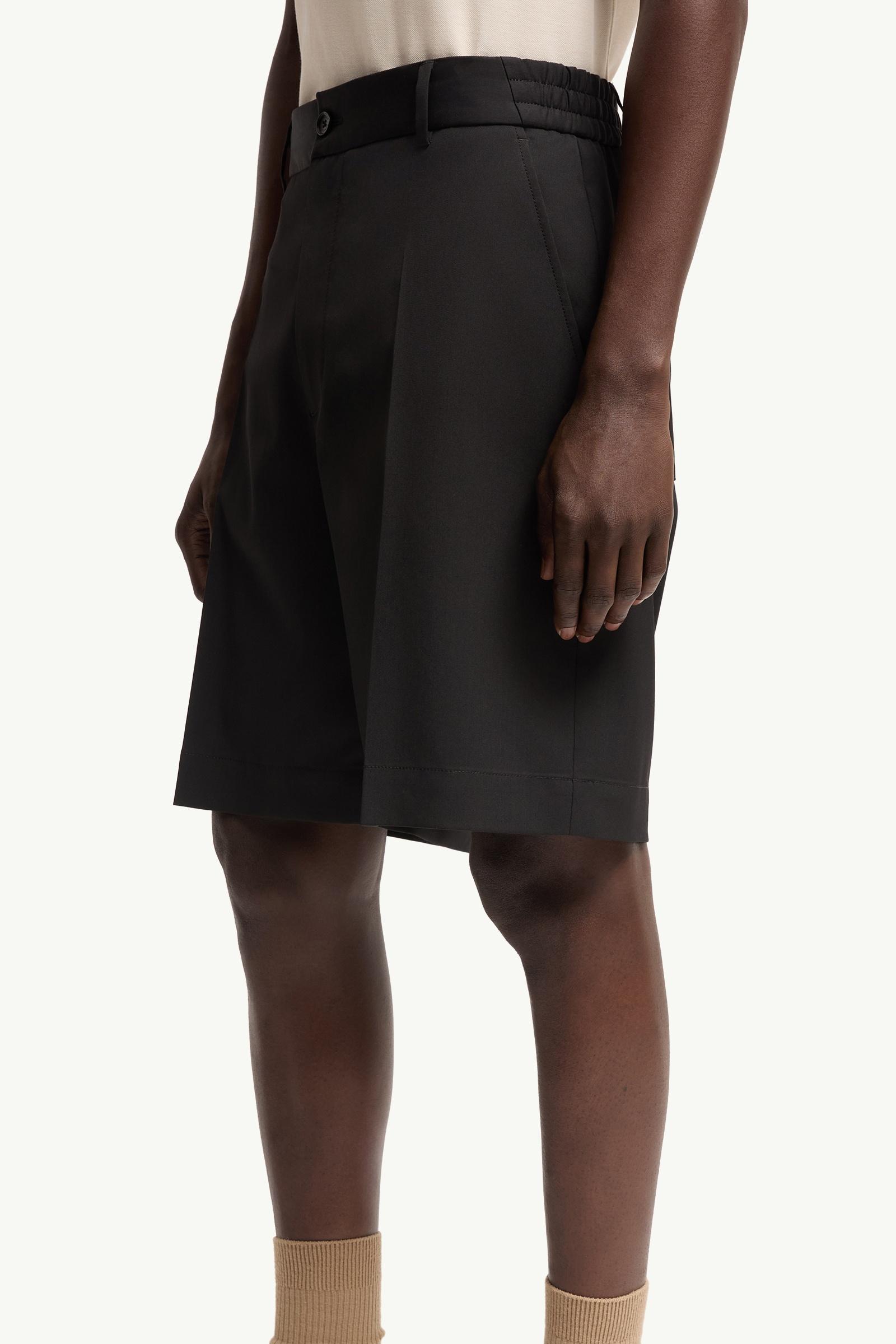Moncler Wool Blend Gabardine Bermuda Shorts Black Black