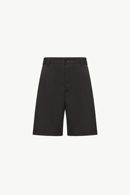 Moncler Wool Blend Gabardine Bermuda Shorts Black Black