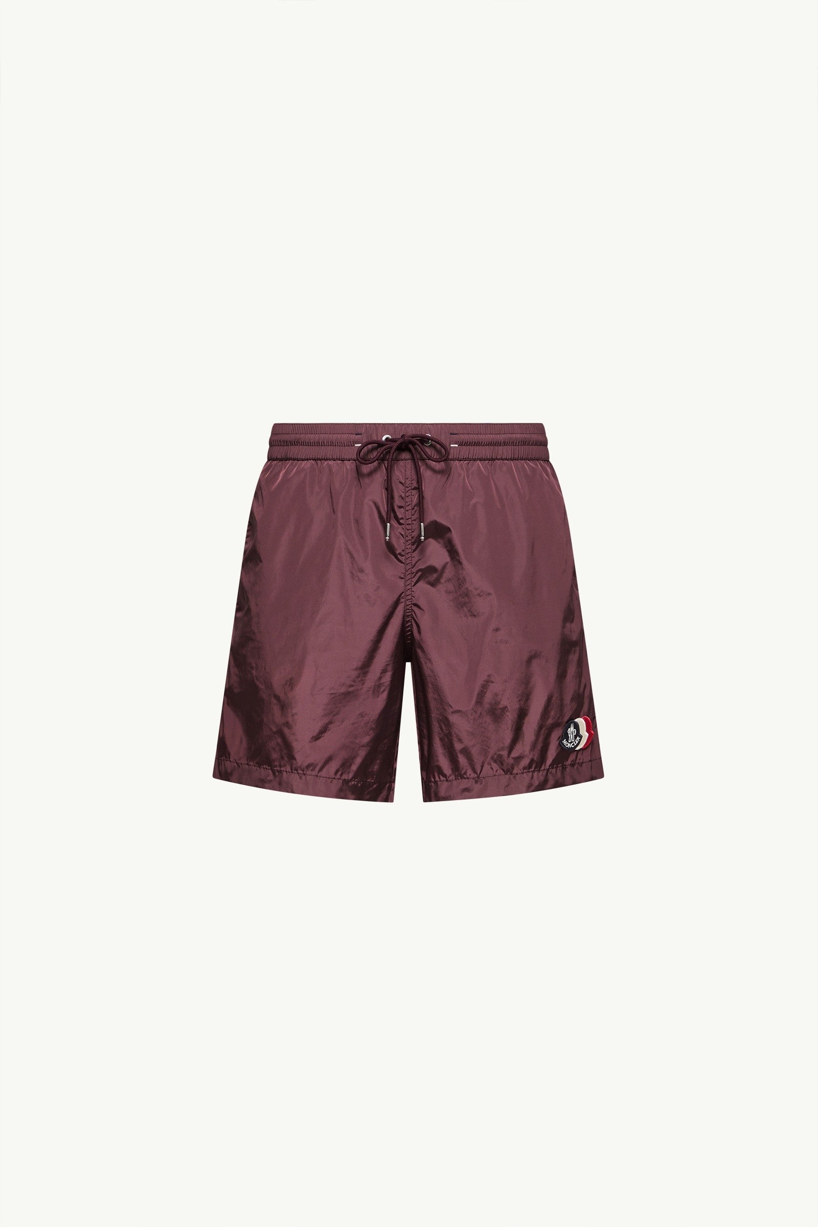 Moncler Logo Swim Shorts Burgundy Burgundy