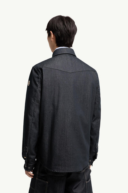 Moncler Denim Long Sleeve Shirt Denim Blue Denim Blue