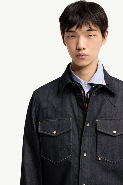 Moncler Denim Long Sleeve Shirt Denim Blue Denim Blue