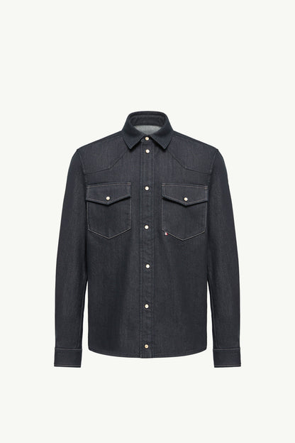 Moncler Denim Long Sleeve Shirt Denim Blue Denim Blue