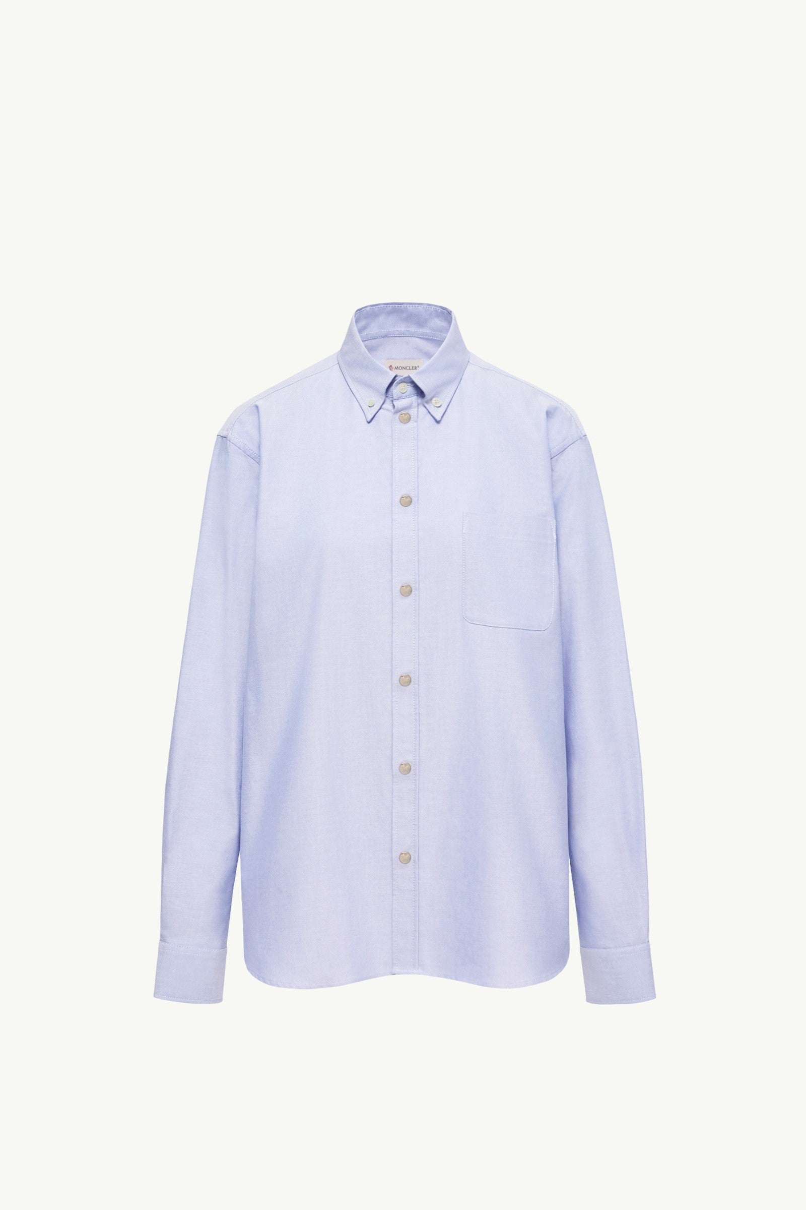 Moncler Cotton Shirt Light Blue Light Blue