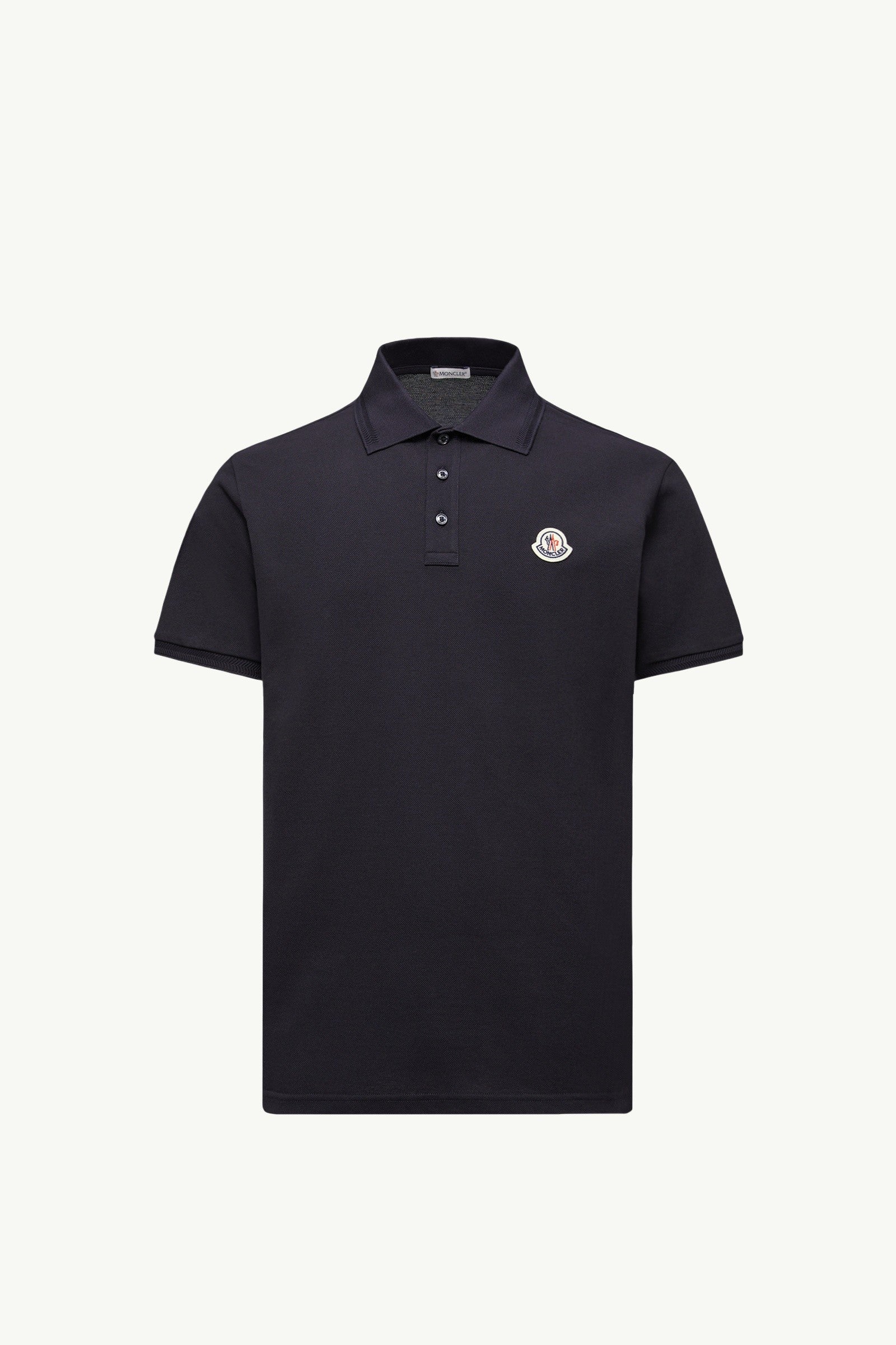 Moncler Logo Patch Cotton Piquet Polo Shirt Night Blue Night Blue