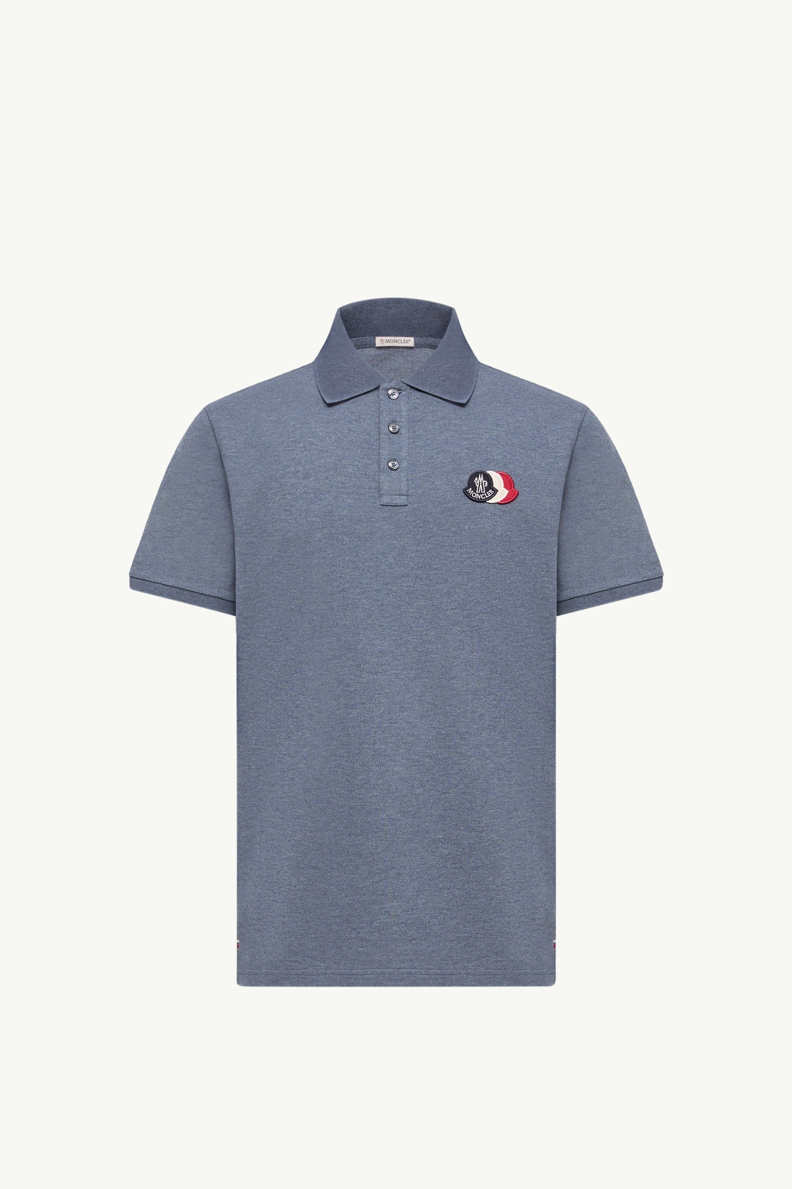 Moncler Cotton Piquet Polo Shirt Dusty Blue Dusty Blue