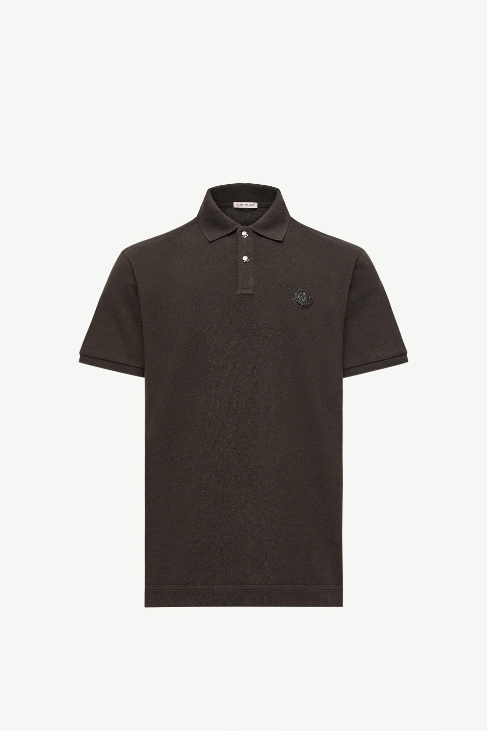 Moncler Logo Patch Cotton Piquet Polo Shirt Olive Green Olive Green