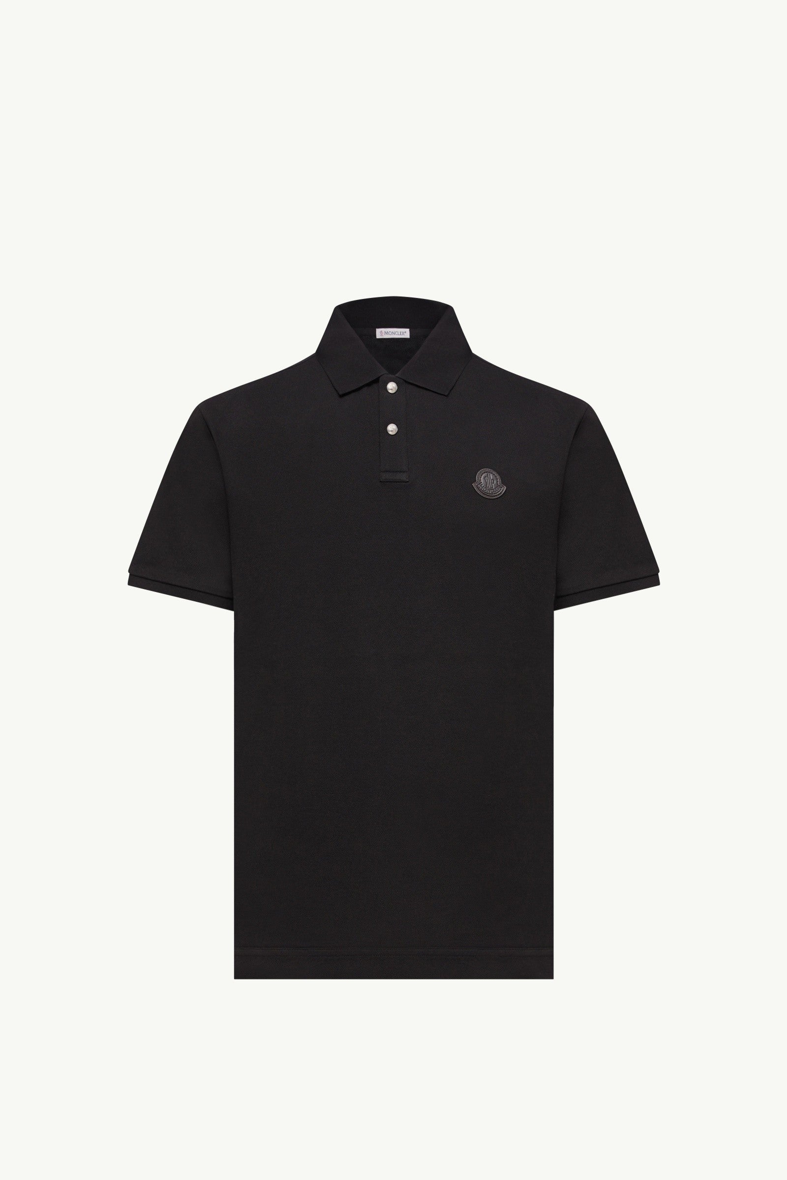Moncler Logo Patch Cotton Piquet Polo Shirt Black Black