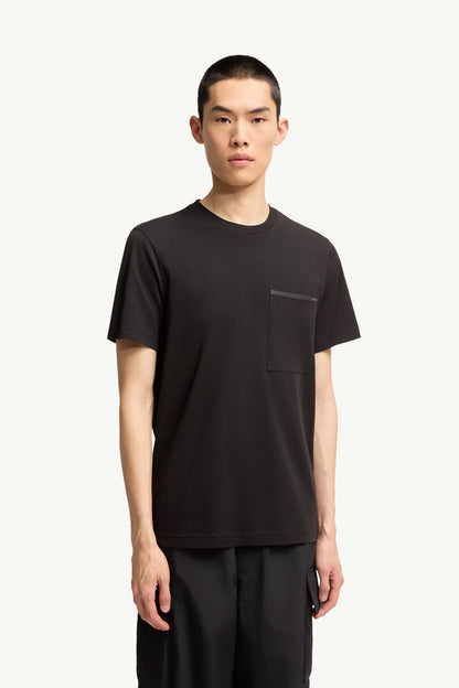 Moncler Cotton Jersey T-Shirt With Chest Pocket Black Black
