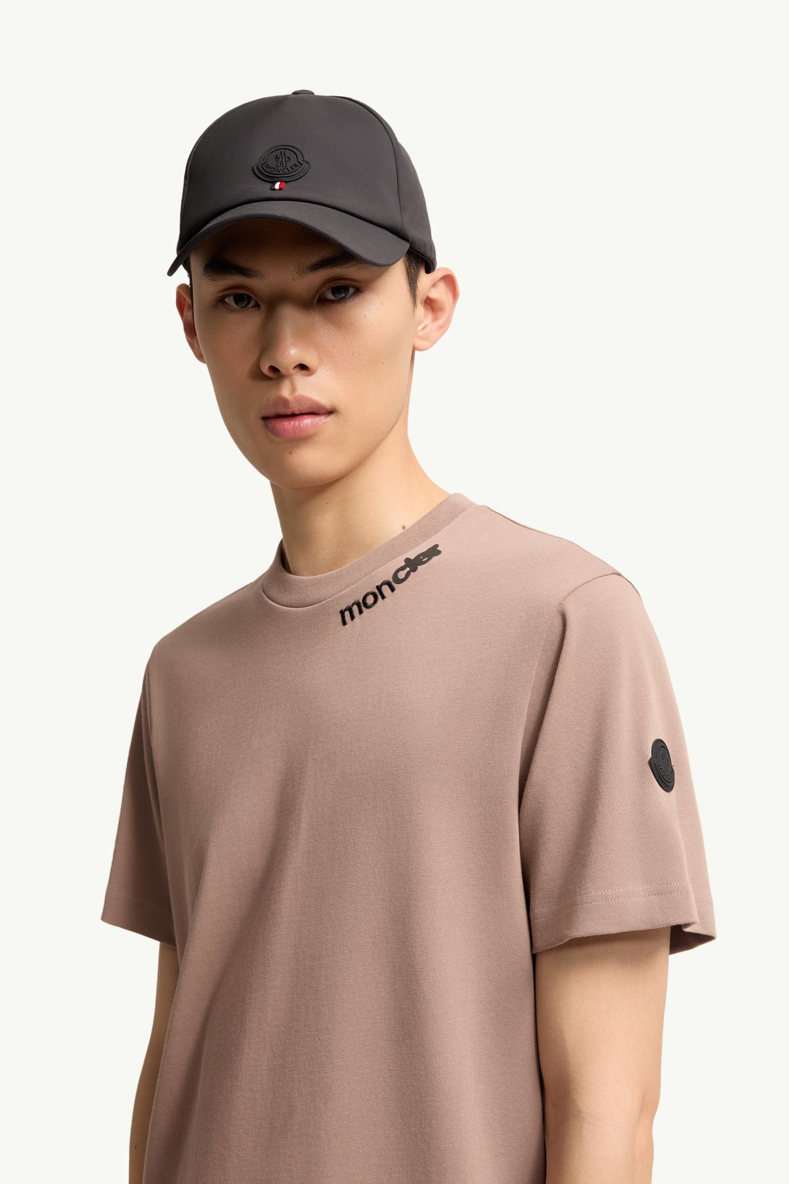 Moncler Cotton Jersey Logo T-Shirt Beige Beige