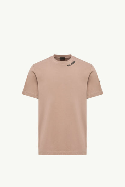 Moncler Cotton Jersey Logo T-Shirt Beige Beige