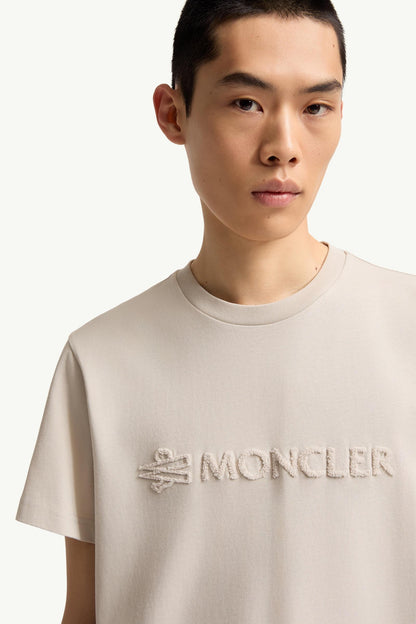 Moncler Logo Cotton T-Shirt White Ivory White Ivory