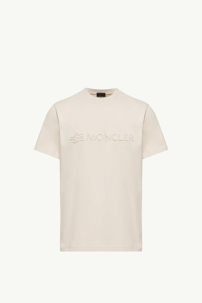 Moncler Logo Cotton T-Shirt White Ivory White Ivory