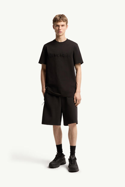Moncler Logo Cotton T-Shirt Black Black