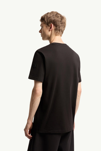 Moncler Logo Cotton T-Shirt Black Black