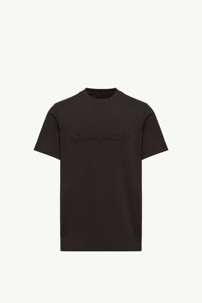 Moncler Logo Cotton T-Shirt Black Black