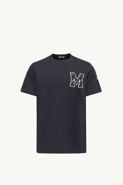 Moncler Cotton Jersey Monogram T-Shirt Navy Blue Navy Blue