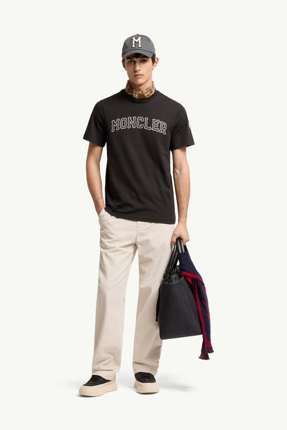 Moncler Logo Cotton T-Shirt Black Black