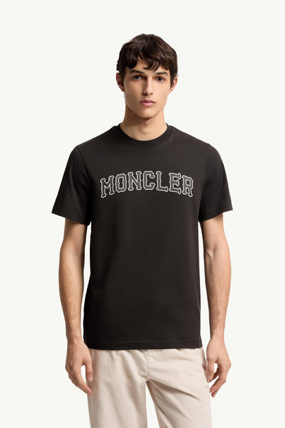 Moncler Logo Cotton T-Shirt Black Black