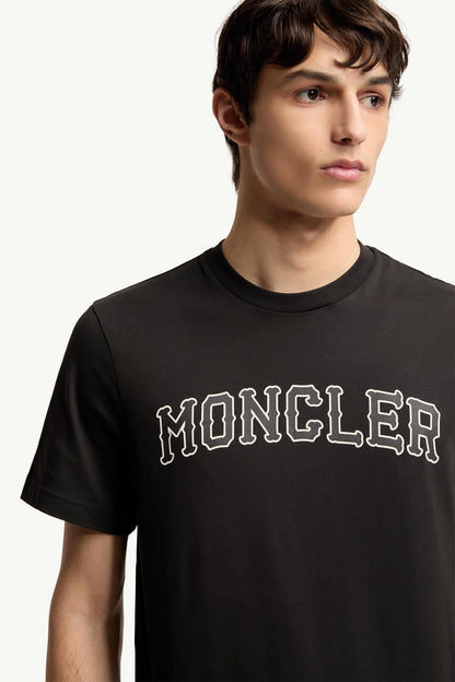 Moncler Logo Cotton T-Shirt Black Black