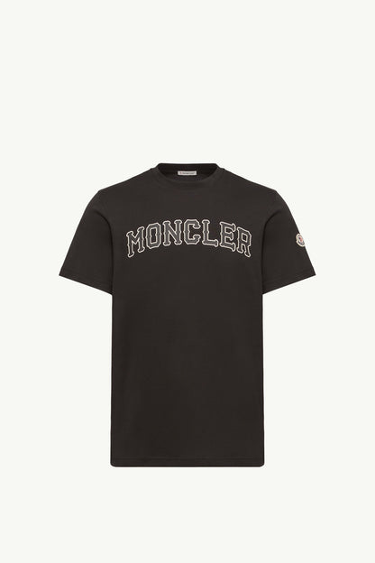 Moncler Logo Cotton T-Shirt Black Black