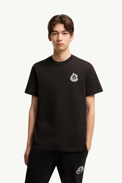 Moncler Logo Cotton T-Shirt Black Black