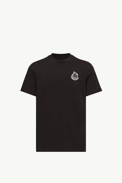 Moncler Logo Cotton T-Shirt Black Black
