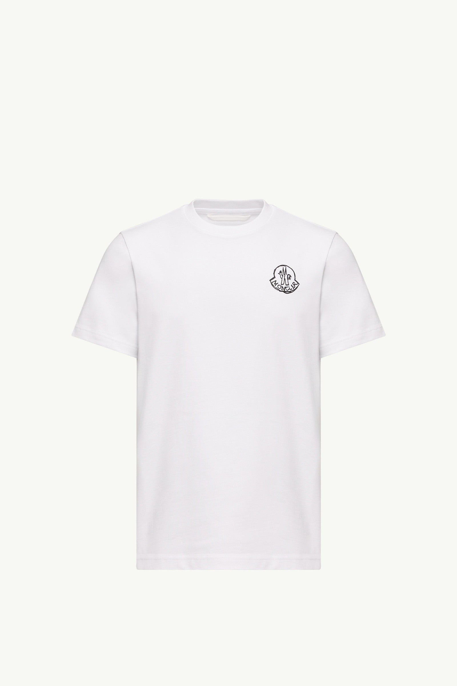 Moncler Cotton Jersey Logo Patch T-Shirt White White