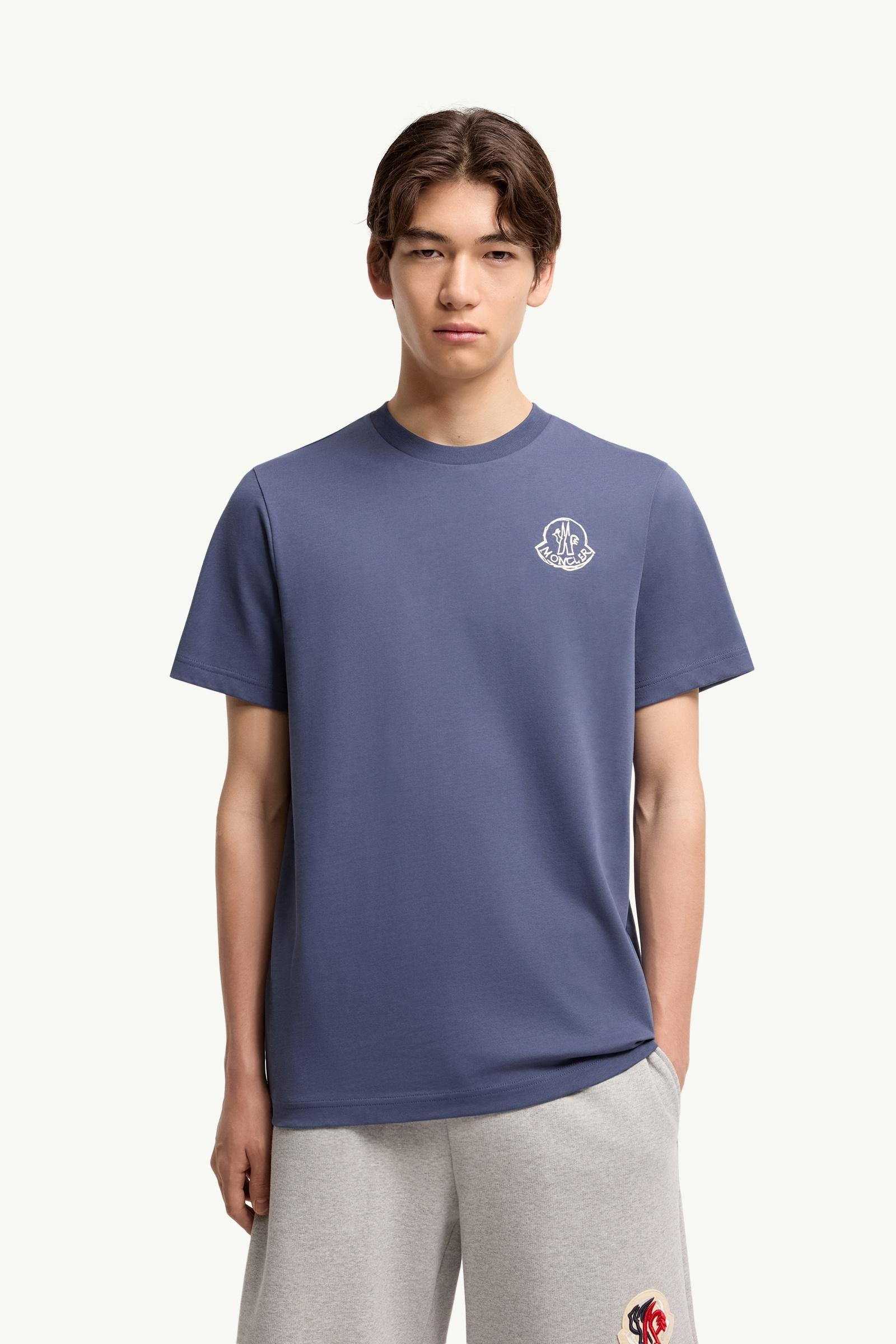 Moncler Cotton Jersey Logo Patch T-Shirt Cobalt Blue Cobalt Blue