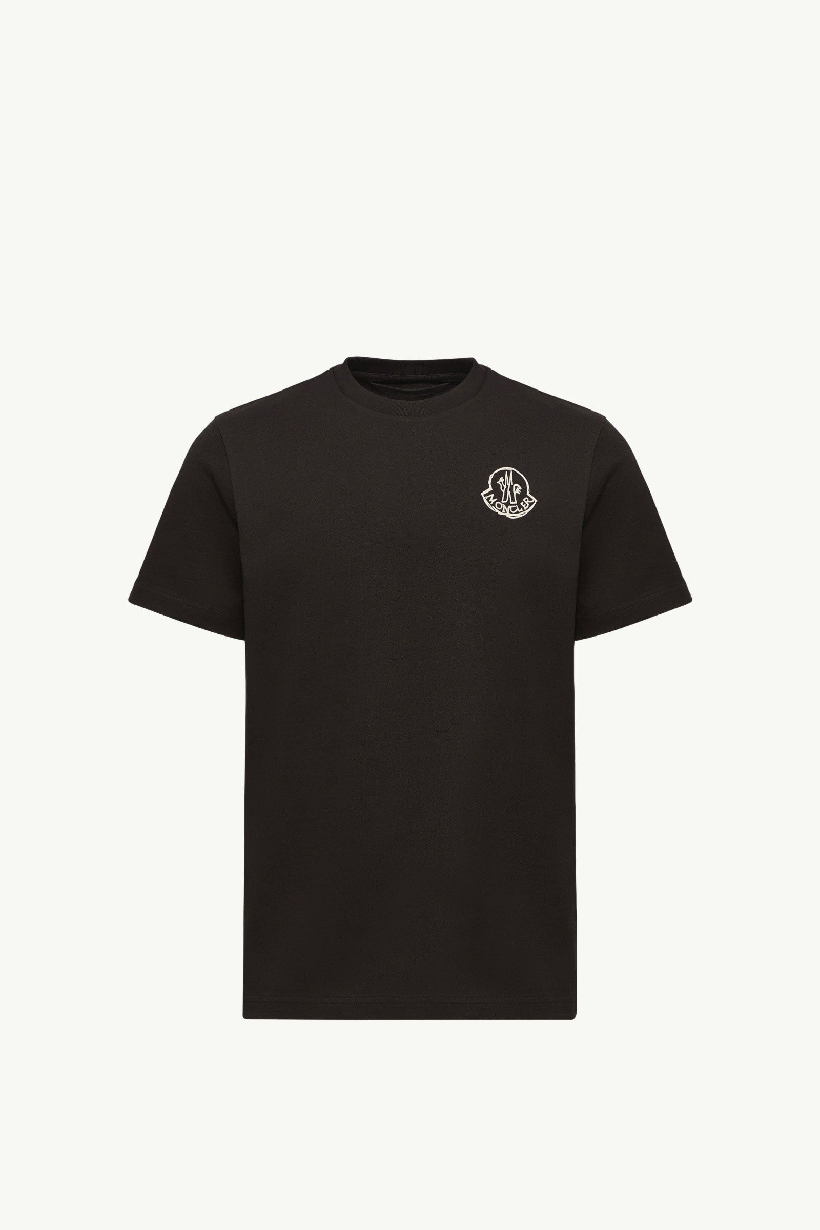 Moncler Cotton Jersey Logo Patch T-Shirt Black Black