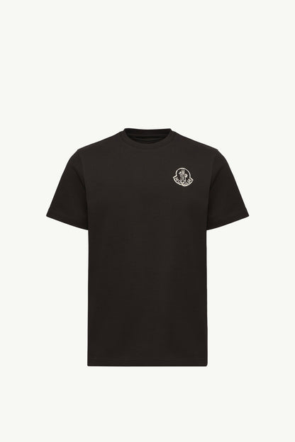 Moncler Cotton Jersey Logo Patch T-Shirt Black Black