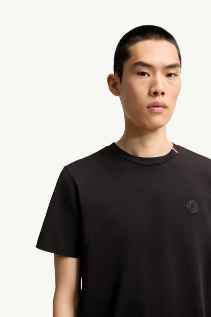 Moncler Logo Cotton T-Shirt Black Black