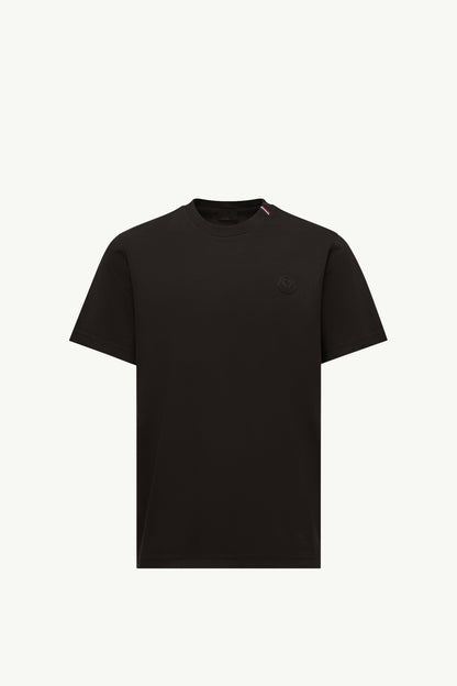Moncler Logo Cotton T-Shirt Black Black