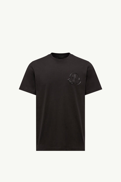 Moncler Three-Dimensional Logo Cotton T-Shirt Black Black