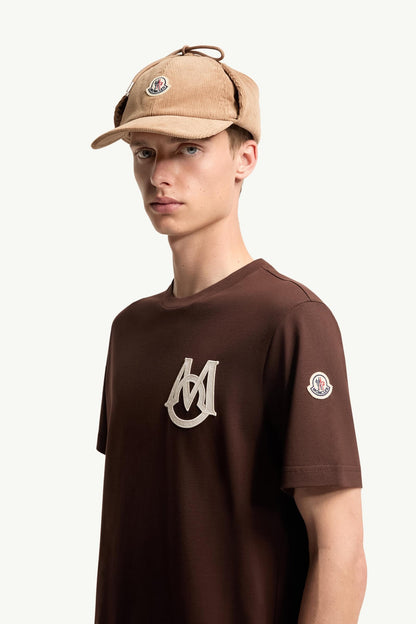 Moncler Monogram Cotton T-Shirt Burgundy Burgundy