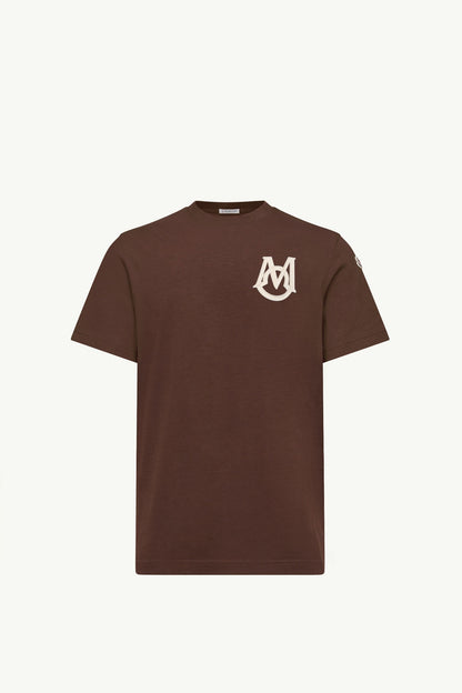Moncler Monogram Cotton T-Shirt Burgundy Burgundy