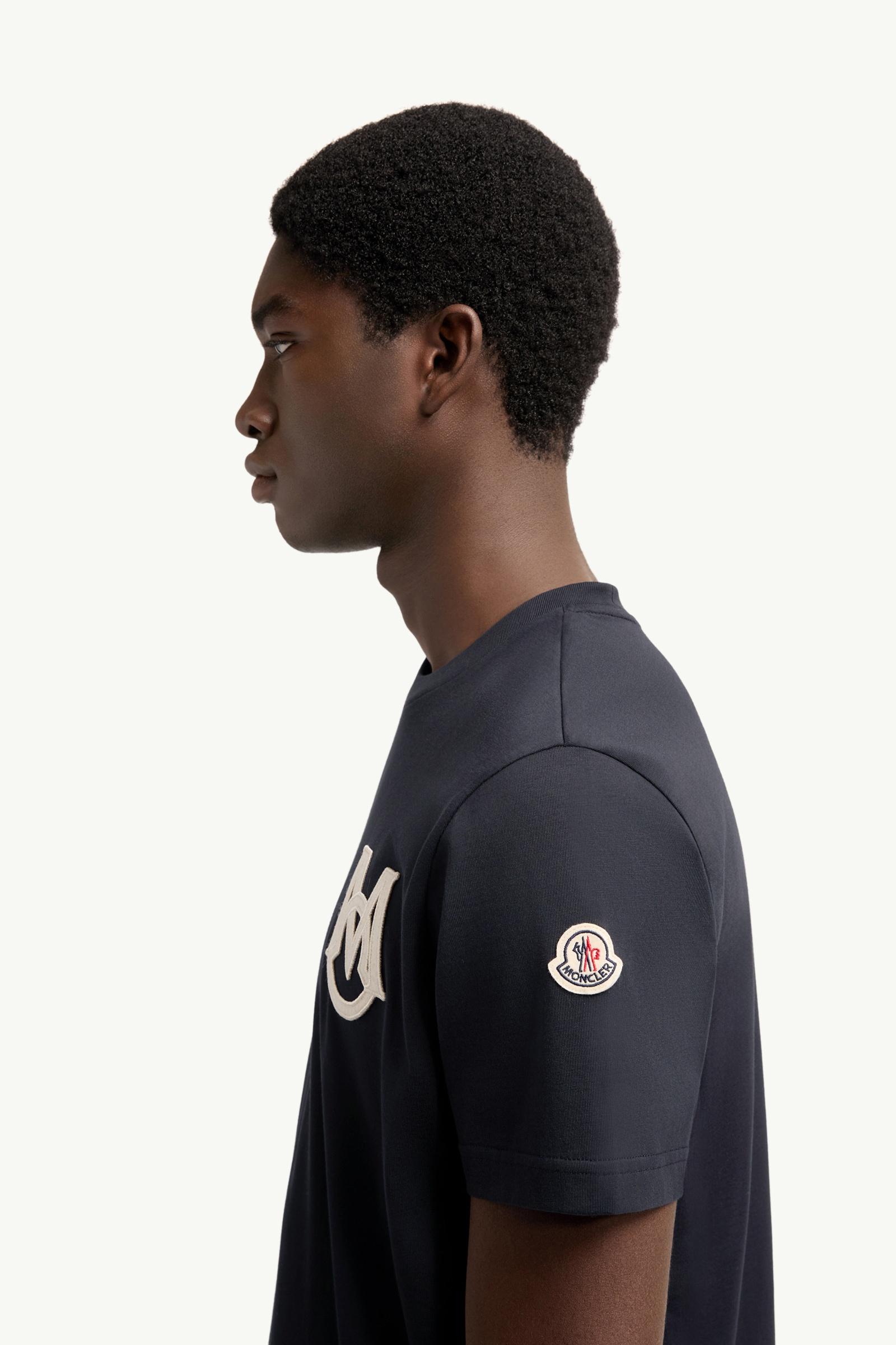 Moncler Monogram Cotton T-Shirt Navy Blue Navy Blue