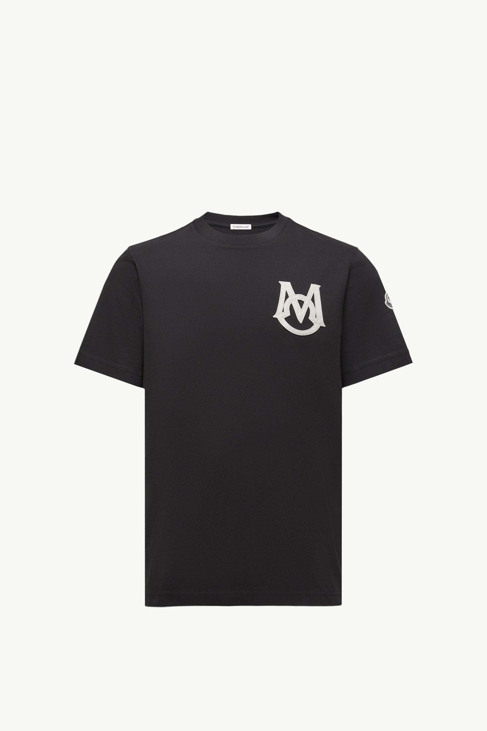 Moncler Monogram Cotton T-Shirt Black Black