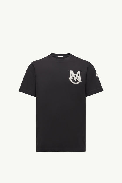 Moncler Monogram Cotton T-Shirt Black Black