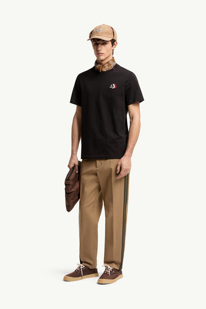 Moncler Logo Cotton T-Shirt Black Black
