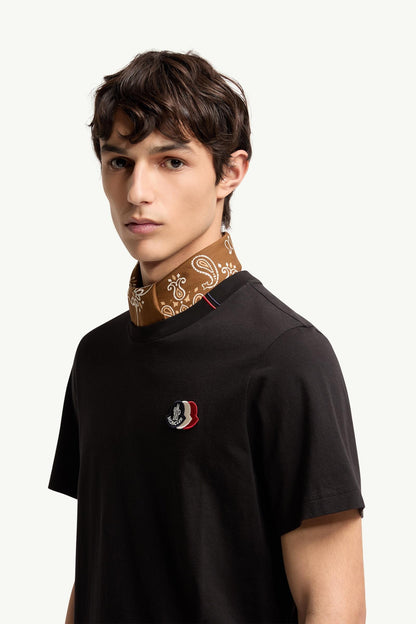 Moncler Logo Cotton T-Shirt Black Black