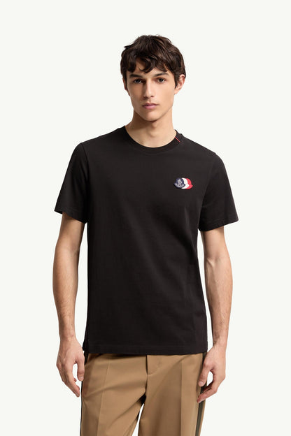 Moncler Logo Cotton T-Shirt Black Black