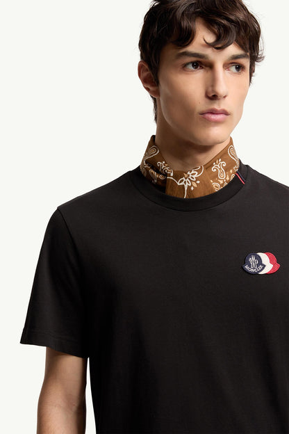 Moncler Logo Cotton T-Shirt Black Black