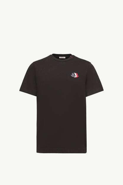 Moncler Logo Cotton T-Shirt Black Black
